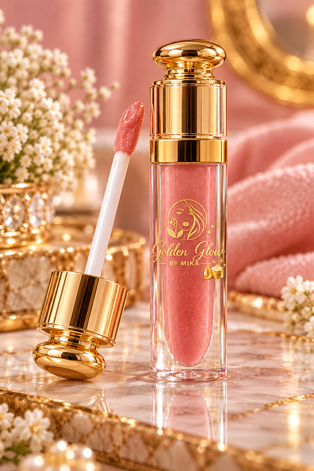 GOLDEN GLOW SIGNATURE COLLECTION PINK LIP GLOSS